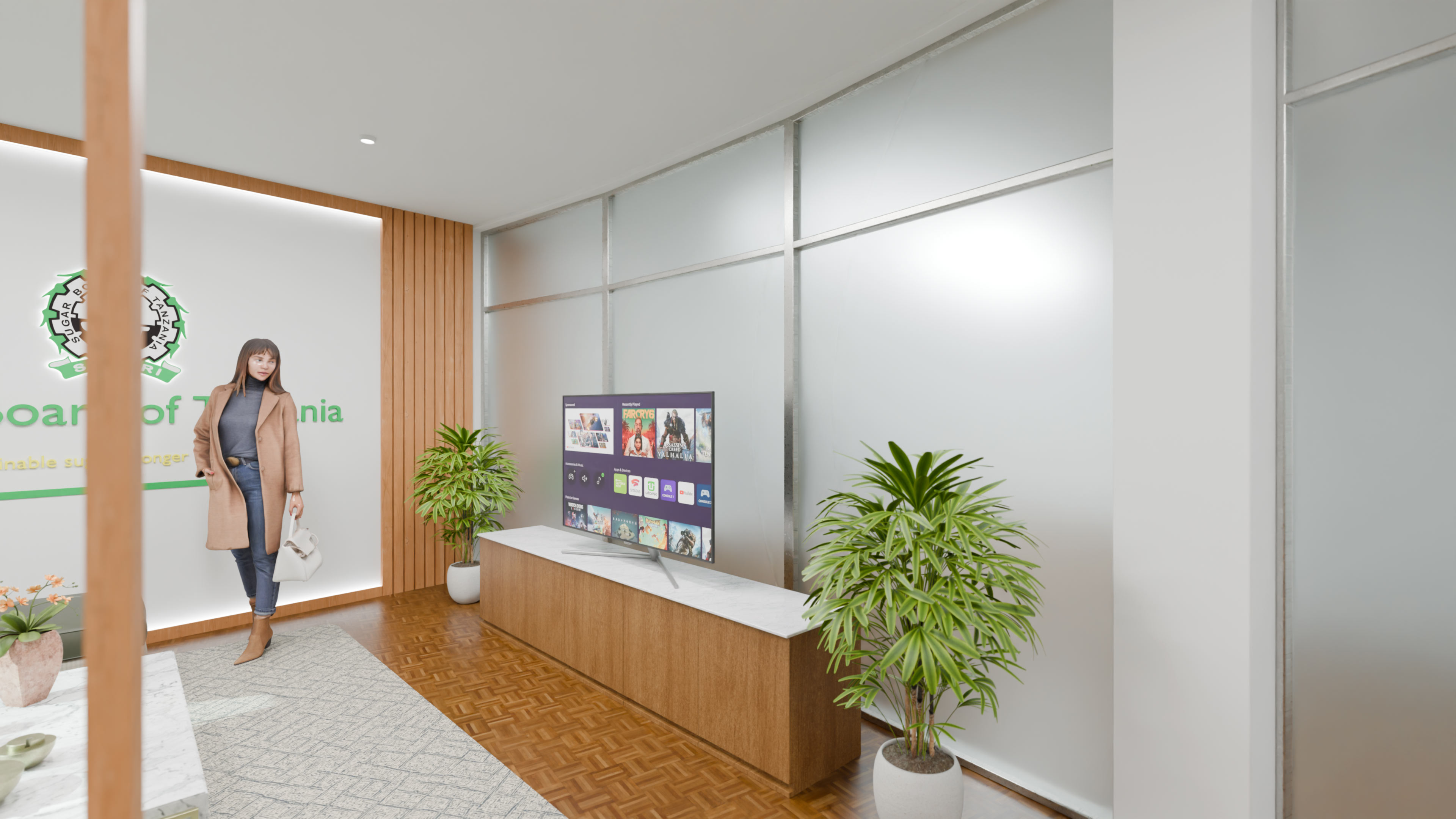 TV and information display wall